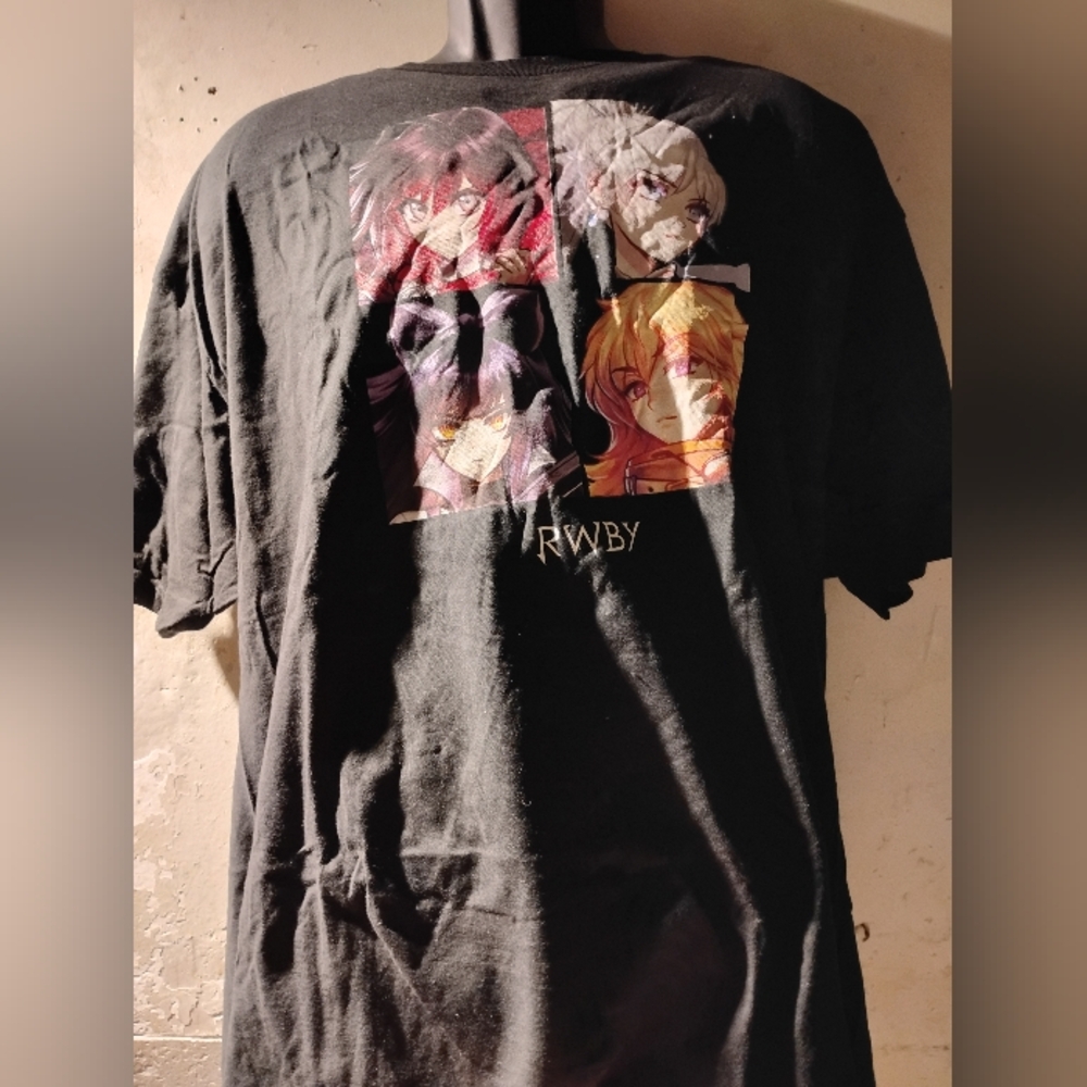 A Rare Size: XXL Black RWBY Anime Graphic Unisex T-Shirt;M&O Fine;Monty Oum;